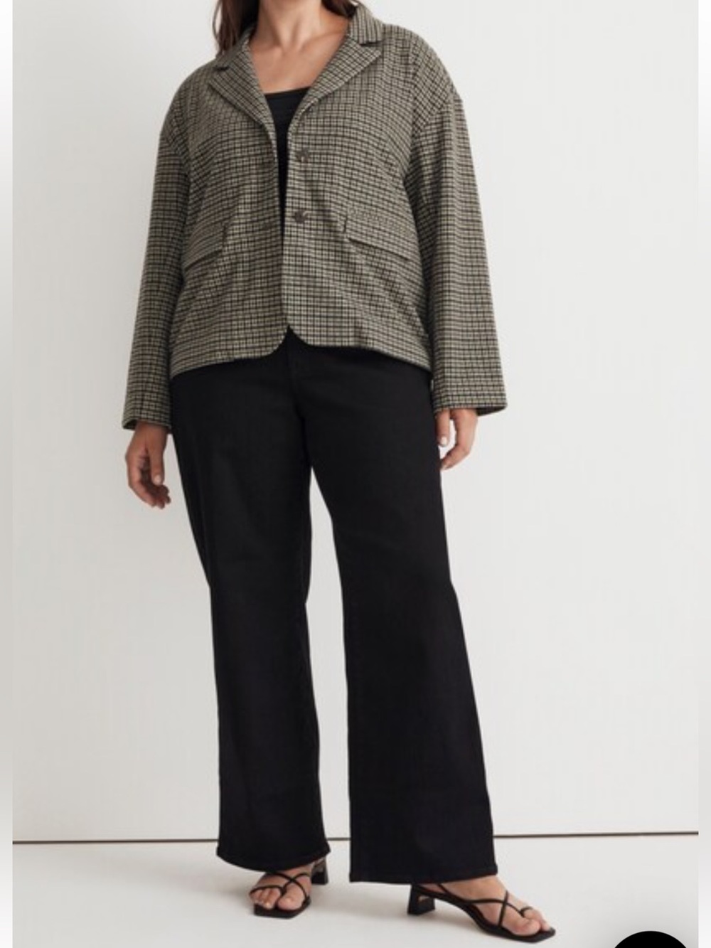 Madewell Oversized Knit Blazer in Houndstooth Womens XXL Preppy Eclectic Grandpa